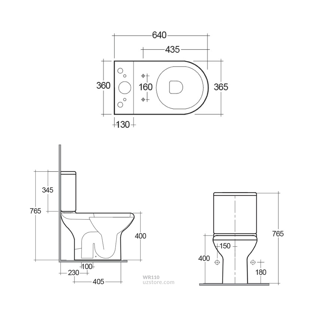 RAK- Compact Rimless Close Coupled ( Back to Wall)