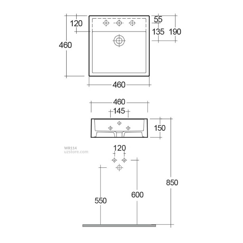 RAK- Nova  Semi Counter  460x460mm