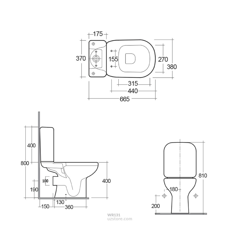 RAK - ORIENT Water Closet Strap + Flush Tank & Seat Cover