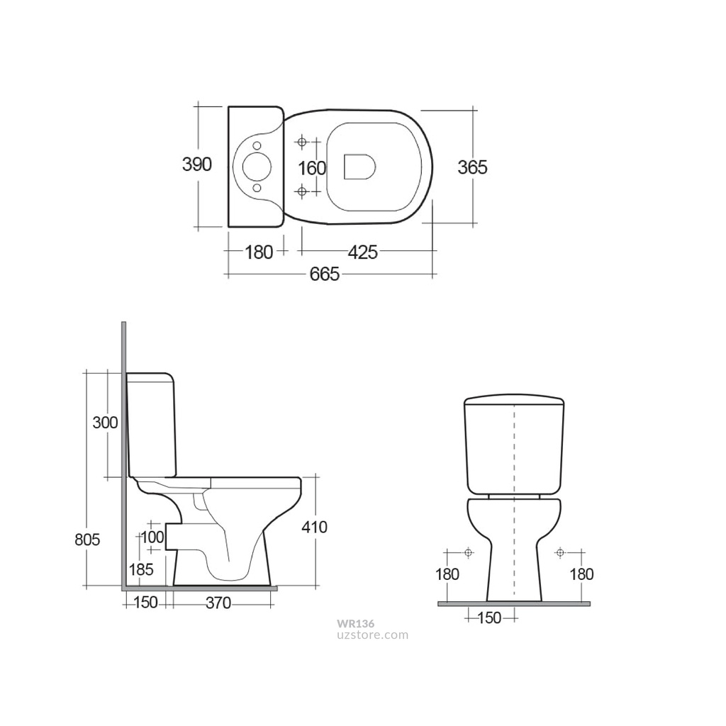 RAK - LIWA Water Closet Strap + Flush Tank & Seat Cover