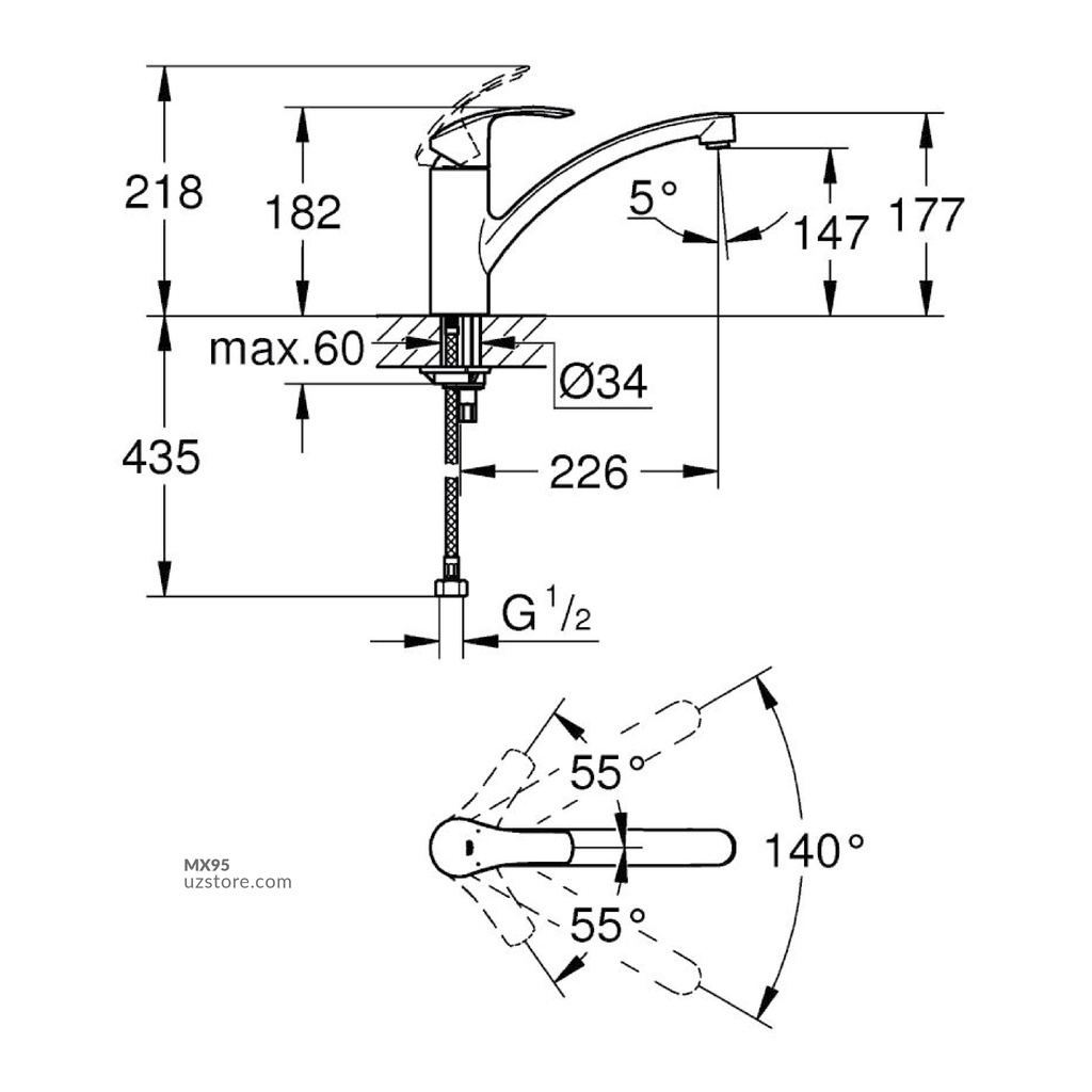 sink mixer (l/t in sink) GROHE 33 281 0