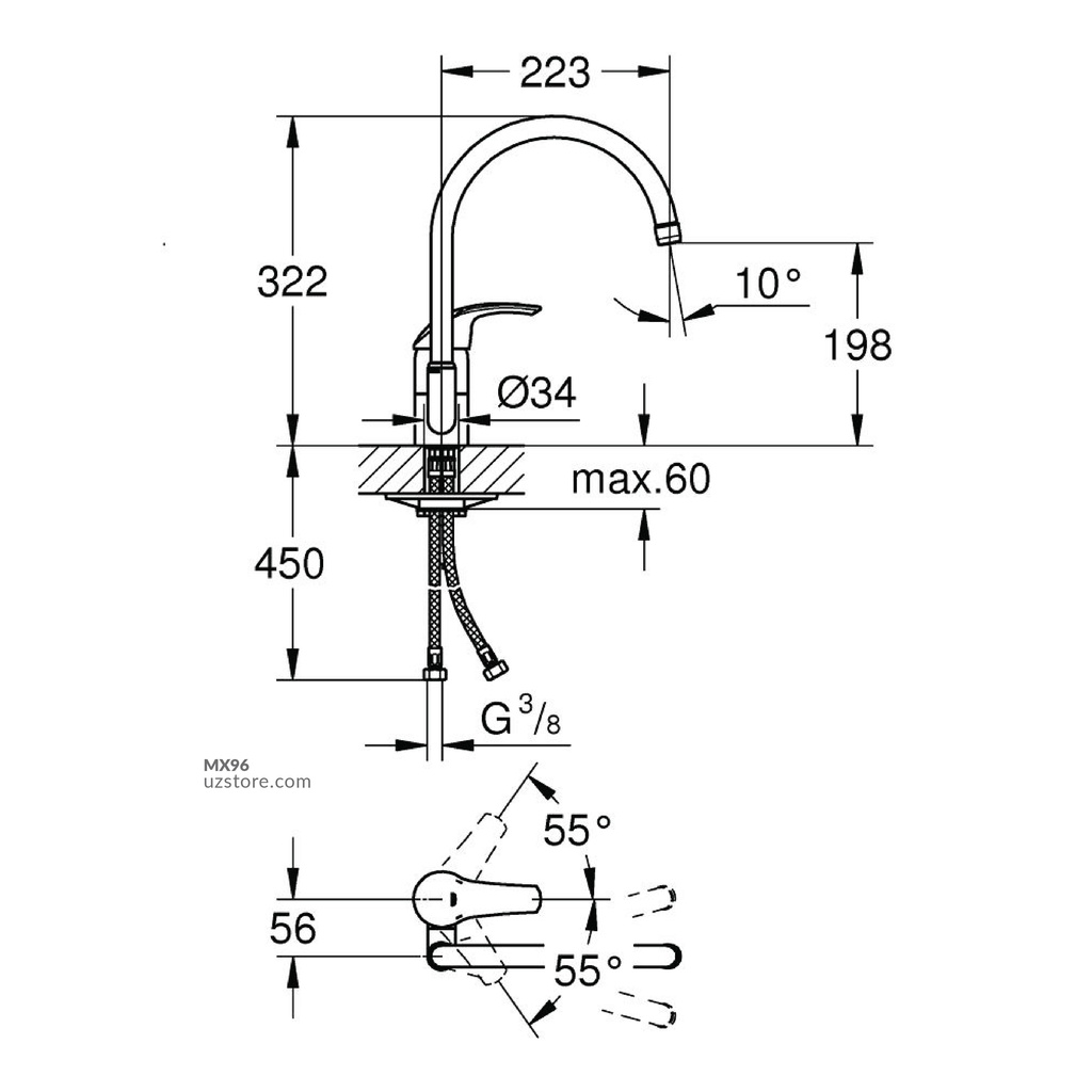 sink mixer (L/T) GROHE EUROSMART 33202001