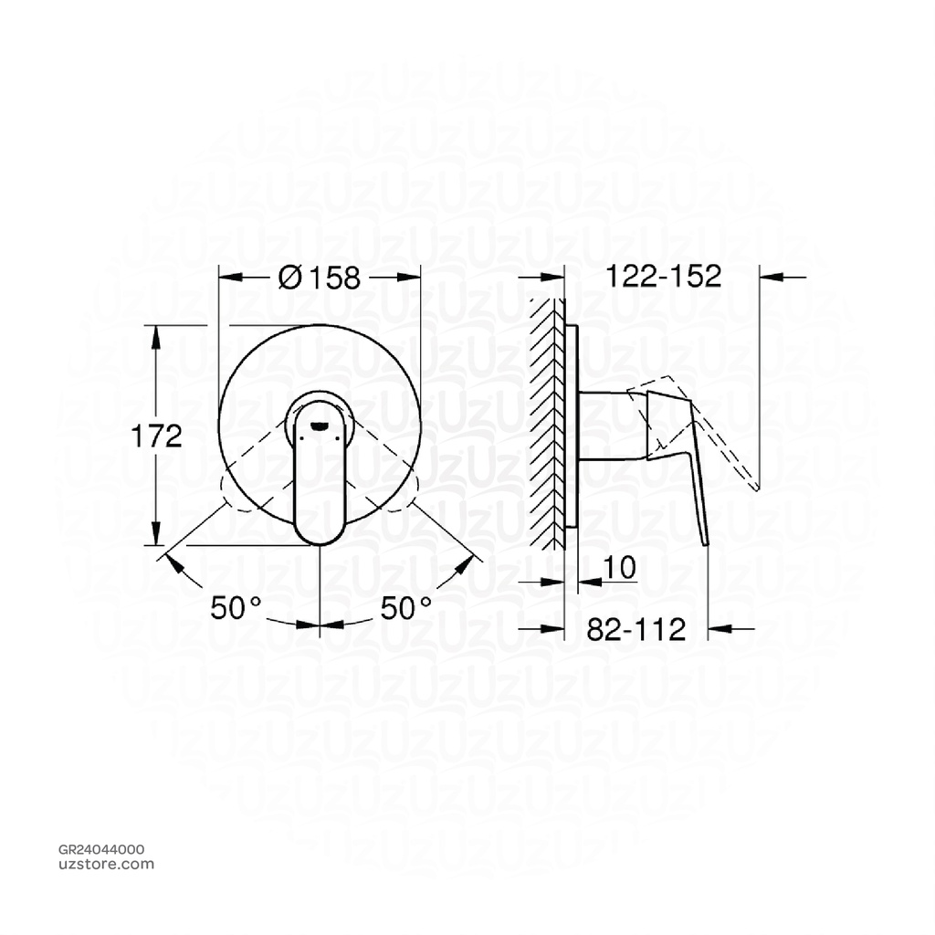 GROHE Eurocosmo Single-lever shower mixer , 24044000 , chrome