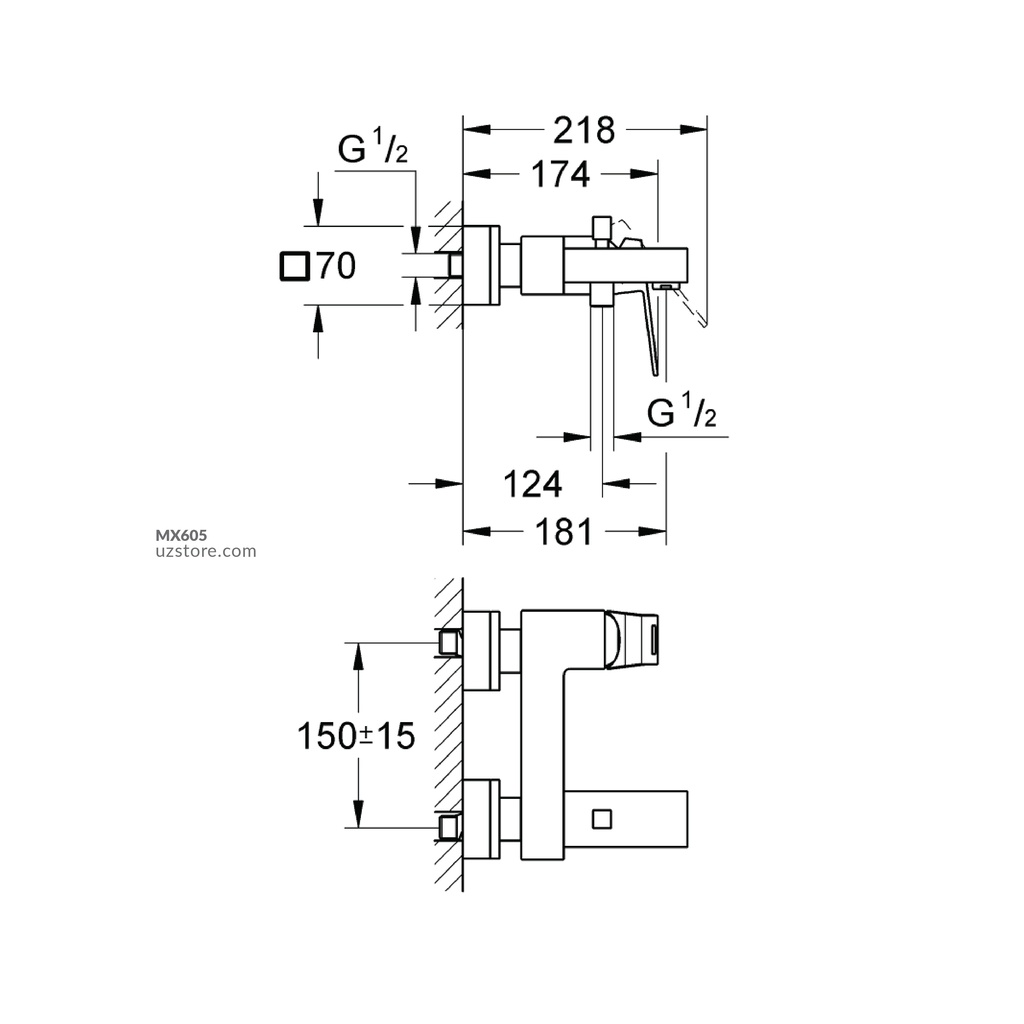 Grohe Eurocube shower mixer 23140000