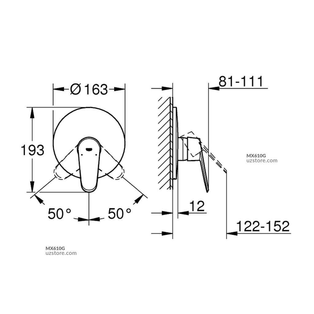 Eurodisc cosmopolitan shower trimset GROHE-GR19549002