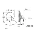 Eurodisc cosmopolitan shower trimset GROHE-GR19549002