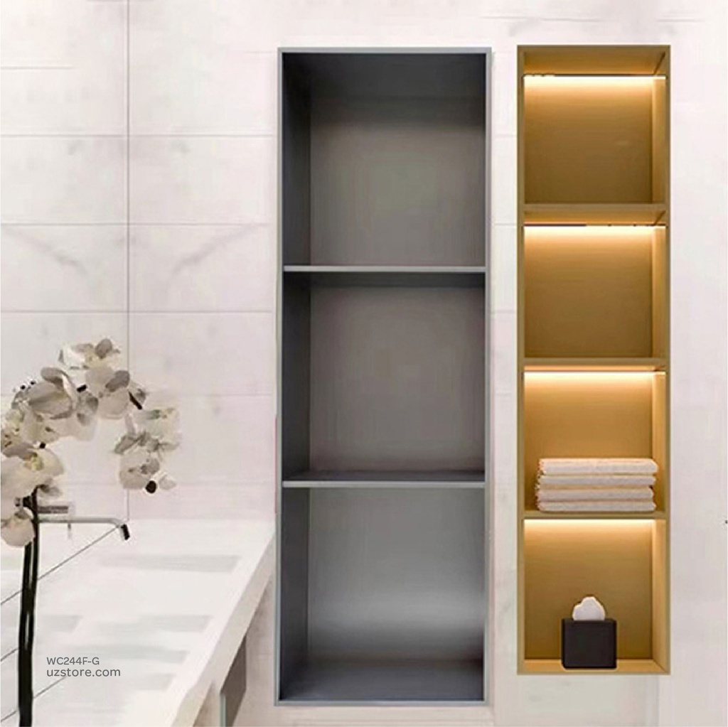 Gold Stainless steel Quadruple Niche wall with light 120x28x12.5cm , B4024K-LED-L