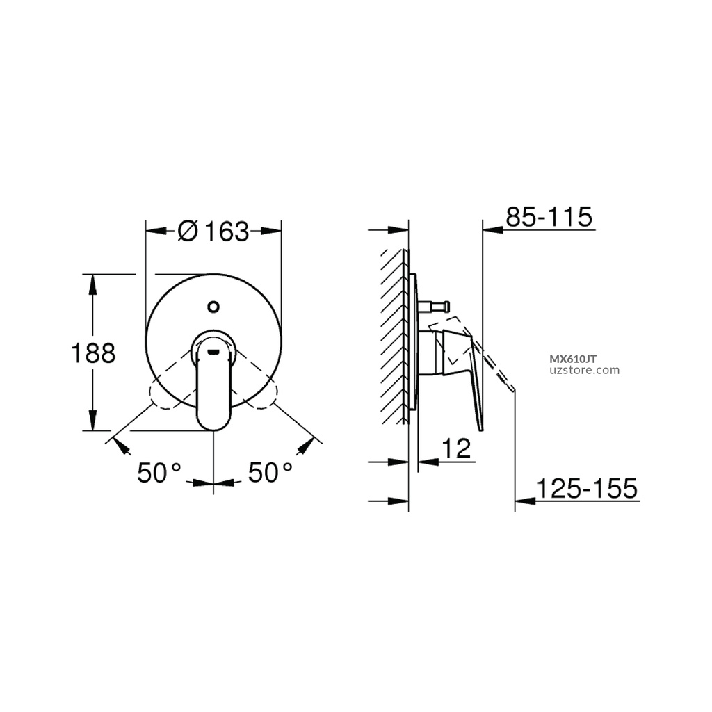 Eurosmart Cosmopolitan Bath/Shower Trimset GR-19382000