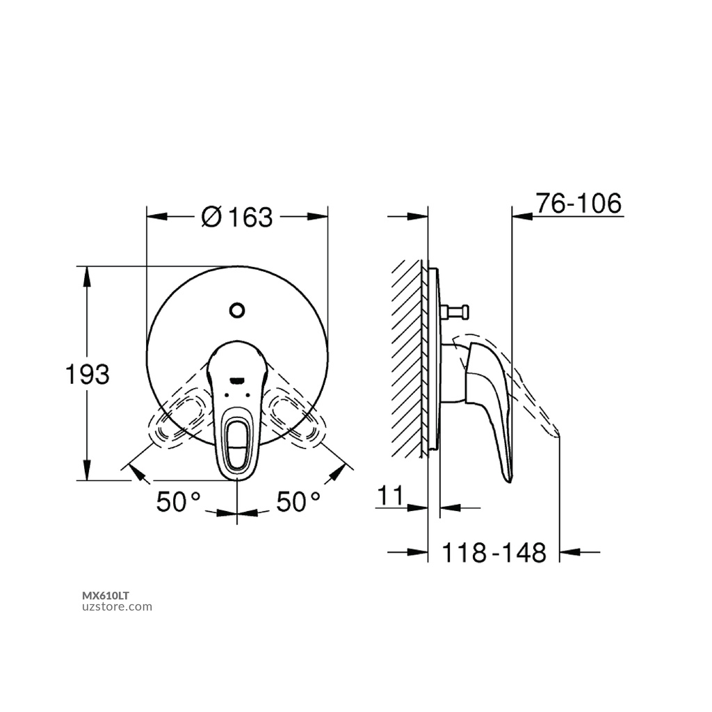 Eurostyle Bath/Shower Trimset GROHE-GR19506003