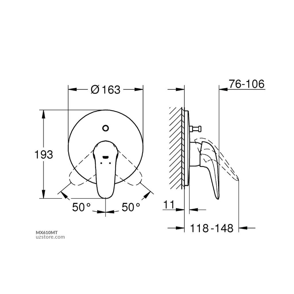 Eurostyle Bath/Shower Trimset GROHE-GR29099003