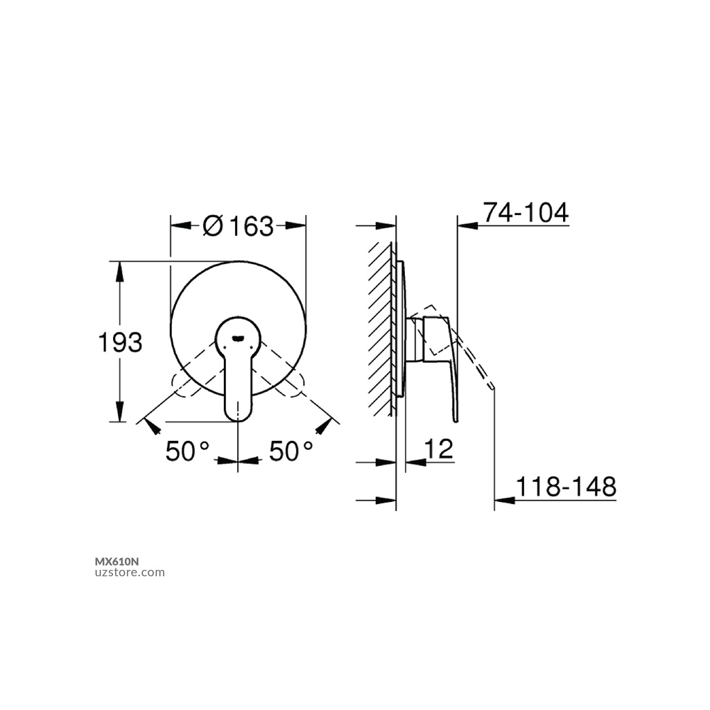 Eurostyle Cosmopolitain Shower Trimset GROHE-GR19507002