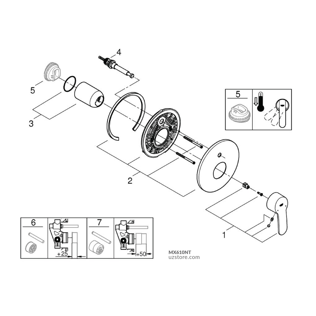 Eurostyle Cosmopolitain Bath/Shower Trimset GROHE-GR19506002