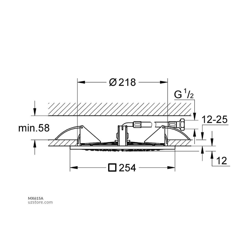 Rain shower F-series head shower set 1 spray 254x254mm GROHE-GR27467000