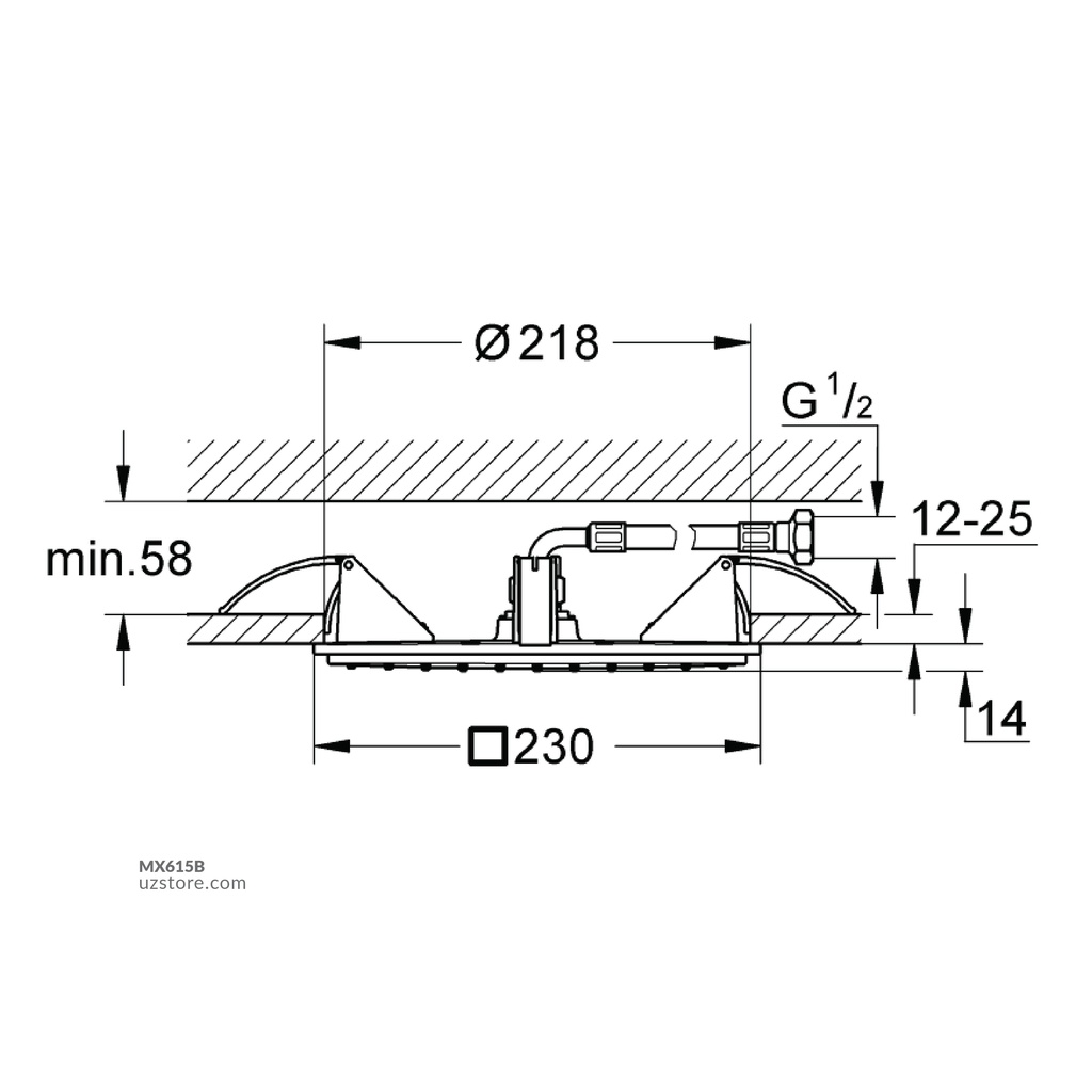 RSH Allure 230 ceeling shower 230x230mm GROHE-GR27863000