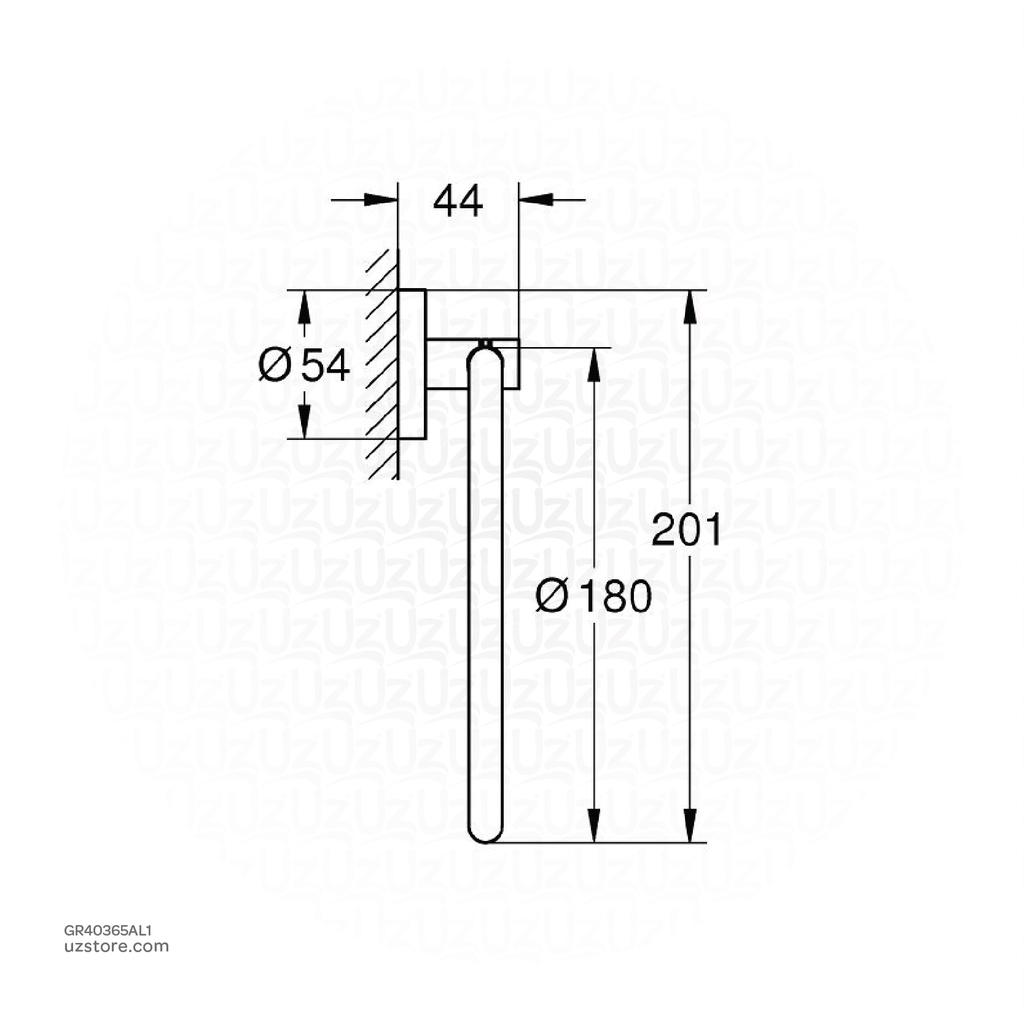 GROHE Essentials Towel ring , 40365AL1 , brushed hard graphite