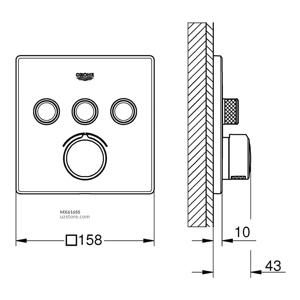 Smartcontrol mixer Trimset square 3sc GROHE-GR29149000