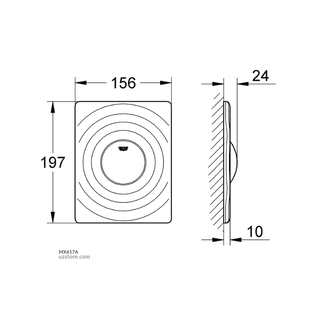 GROHE Surf Wall Plate for Start Stop Actuation GR-38574000