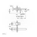 GROHE Eurocosmo 2-hole basin mixer S-Size , 19381GLC cool sunrise