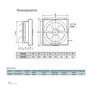 Hayashi EXST FAN 8"SQ 20H