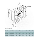 Hayashi EXST FAN 8" SQ Matal 20H