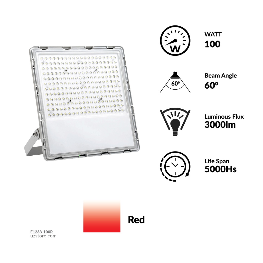 Flood light LED VR833-100W RED 120pcs SMD2835
