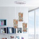 Trible Celling Mosaic Glass Light