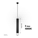 LED Hanging Tube light  Ø60*H400  5W  4000K