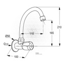  RAK35008 Wall Mounted Sink Tap DN 15