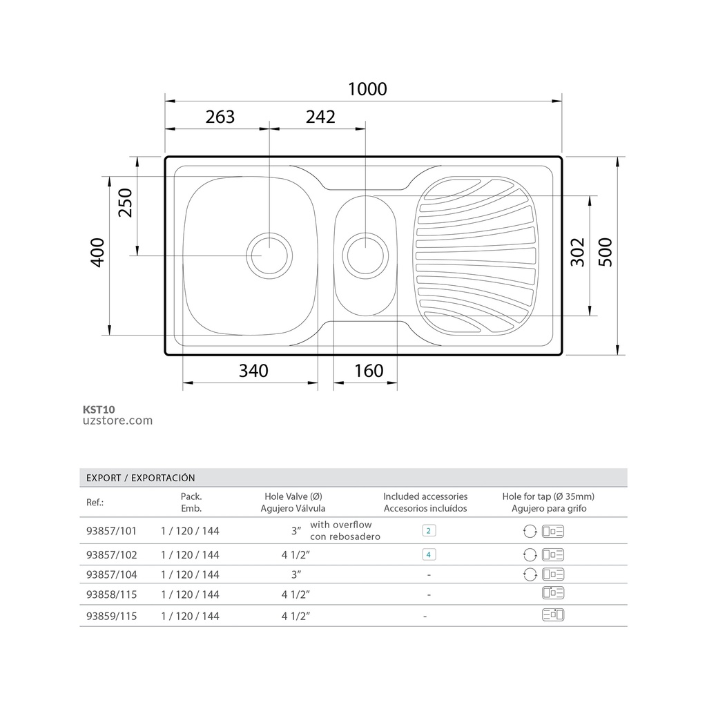 TRAMONTING SS Kitchen Sink TR 93857/101