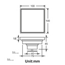 Chrome Color Brass Floor Drain 9873QCP 10*10