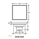 Drawing Color Brass Floor Drain 9873QSN 10*10