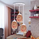 Trible Celling Mosaic Glass Light