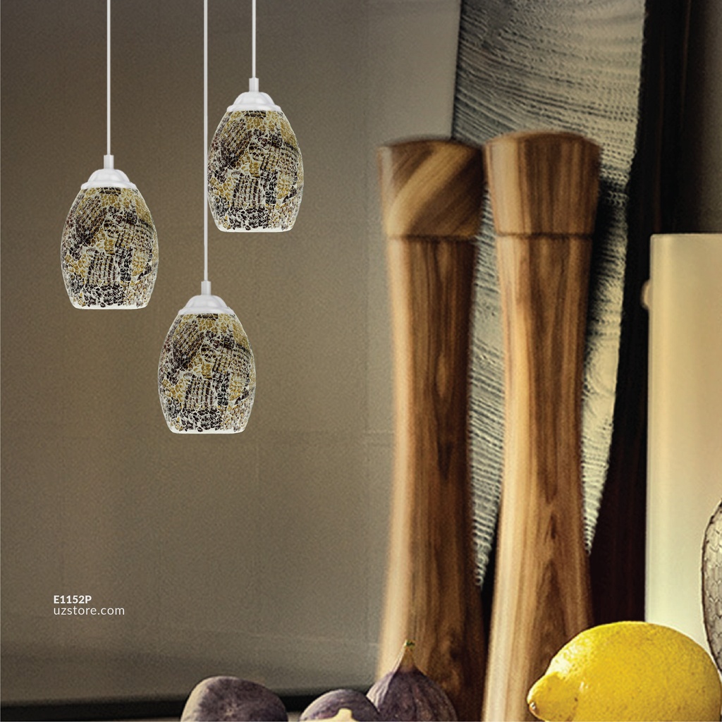 Trible Celling Mosaic Glass Light