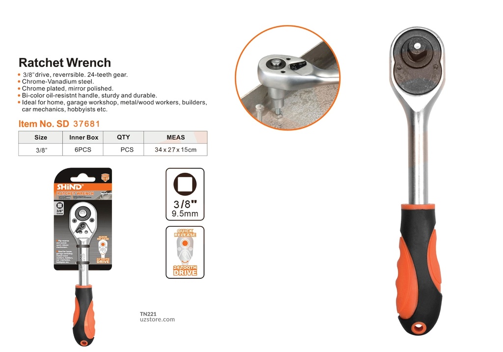 Shind - 8/3 ratchet wrench 37681