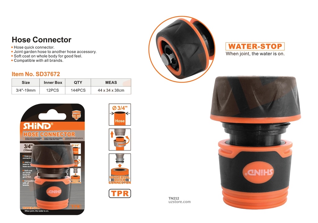 Shind - YM5820E 3/4” plastic coated water stop joint 37672