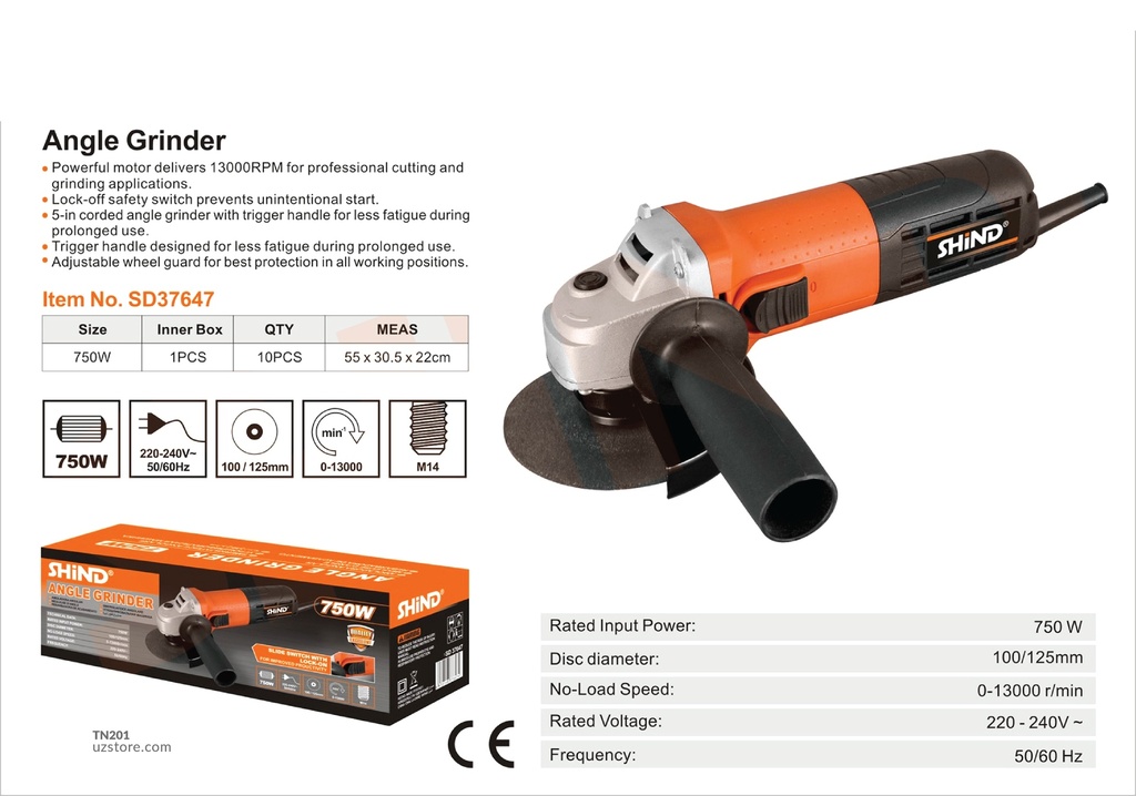 Shind - AG5152A/AG5152V Angle grinder 37648
