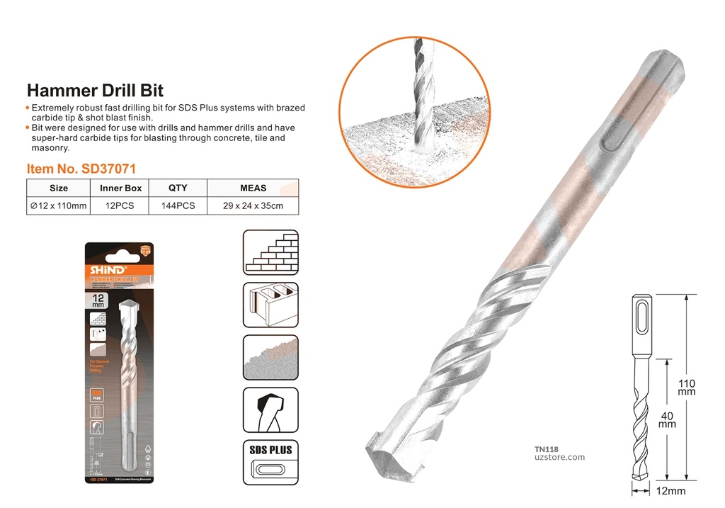 Shind - Electric hammer drill 12*110 37071