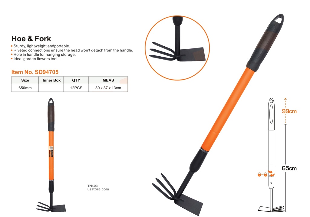 Shind - Two-headed hoe with telescopic tube 94705