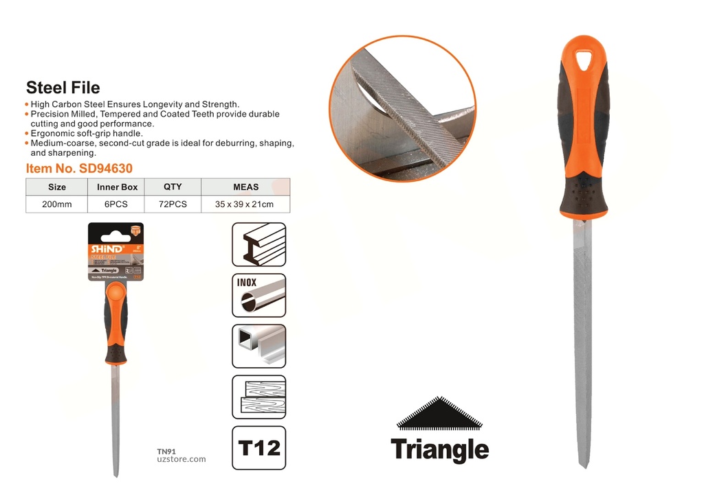 Shind - 8"200MM triangle file 94630