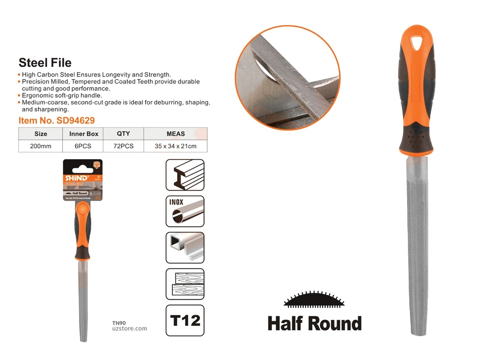 Shind - 8"200MM semicircular file 94629