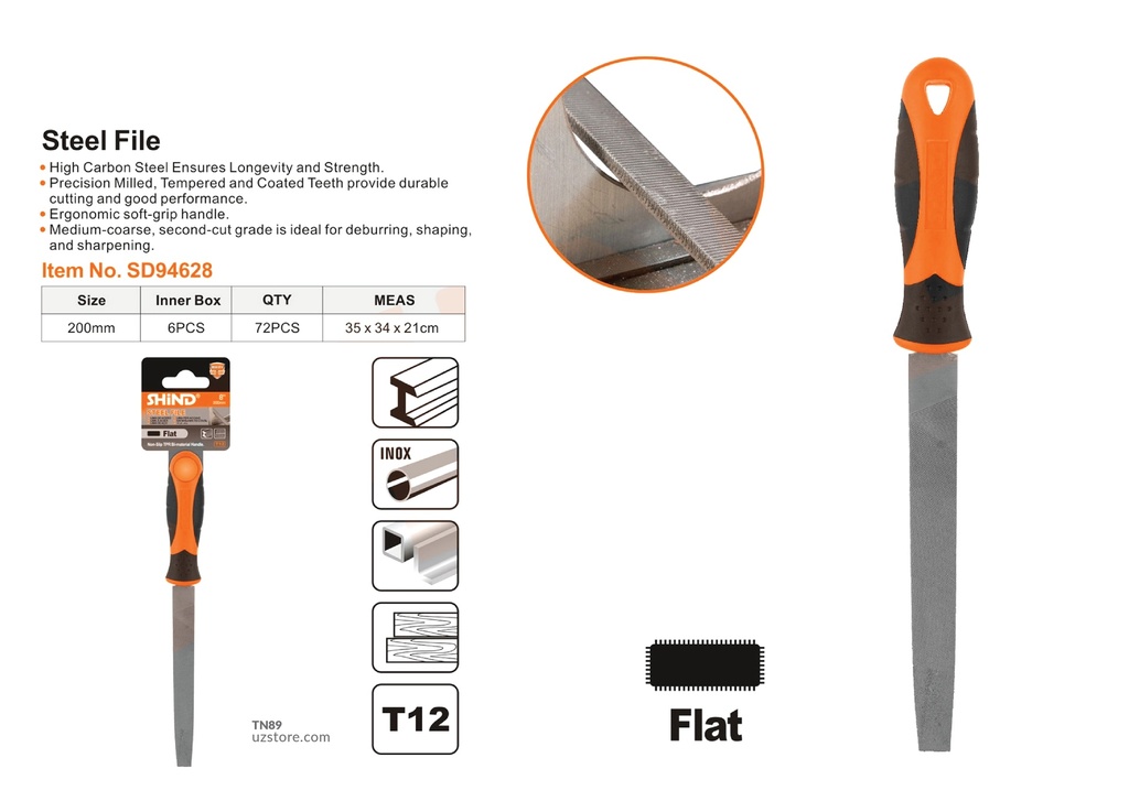 Shind - 8"200MM flat files 94628