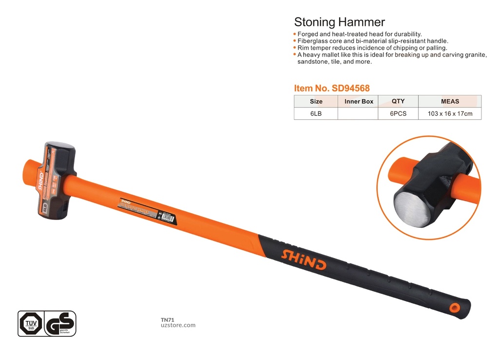Shind - 6lb sledge hammer with plastic handle 94568