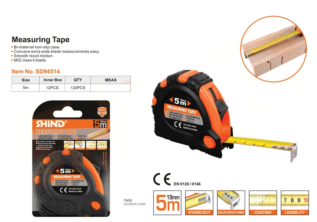 Shind - 5m*19mm leather tape measure 94514