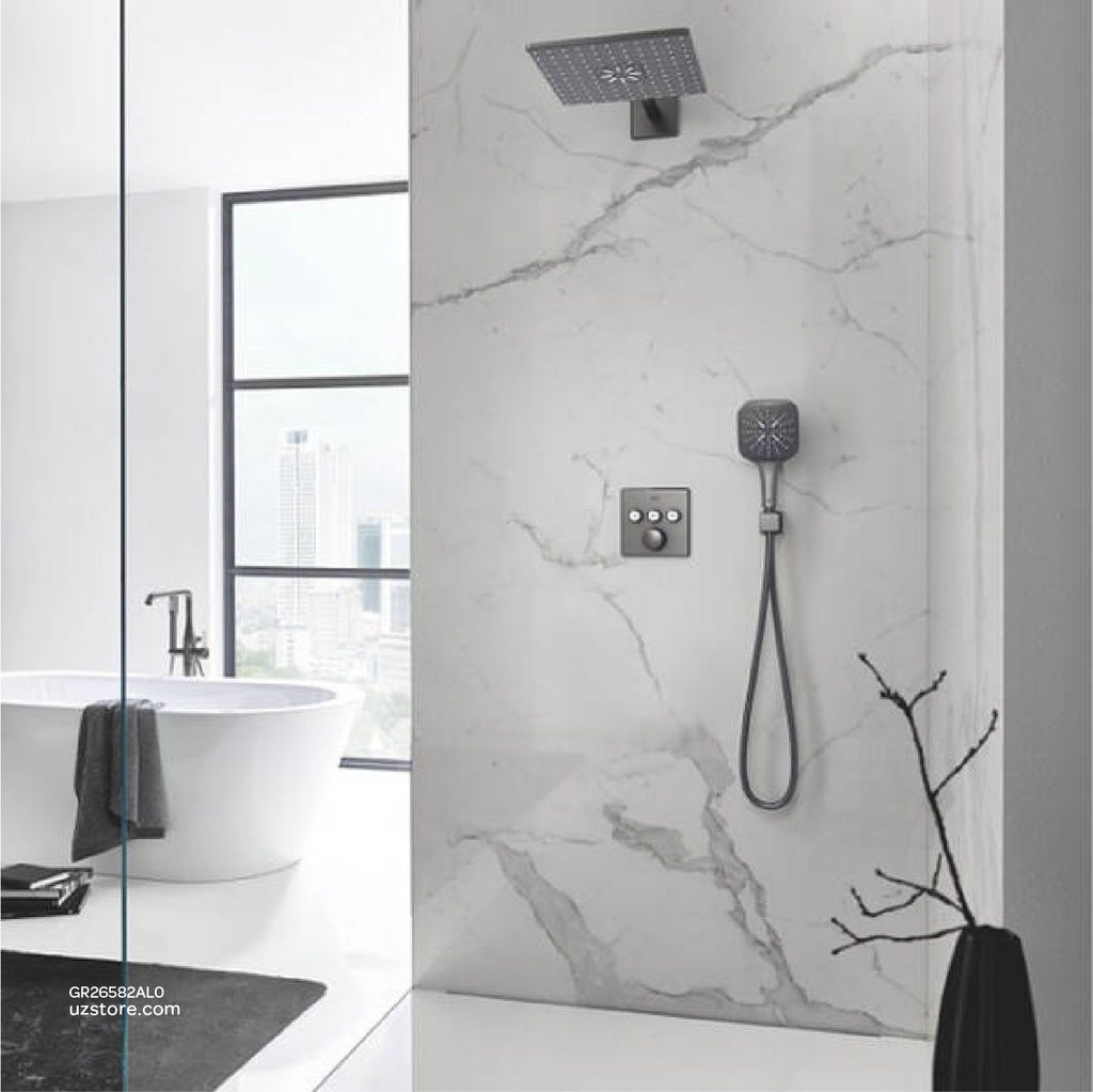 GROHE Rainshower SmartActive 130 Cube Hand shower 3 sprays , 26582AL0 , brushed hard graphite