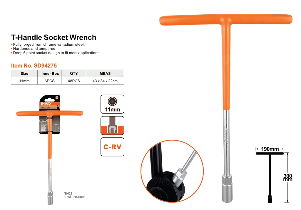 Shind - 11MM T type wrench 94275