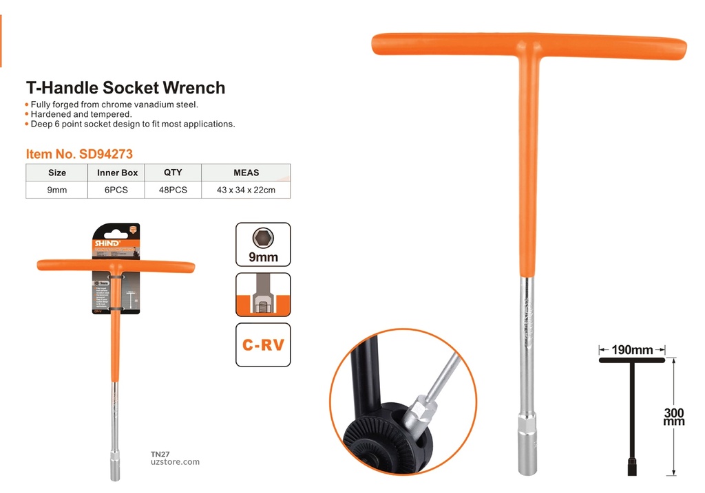 Shind - 9MM T type wrench 94273