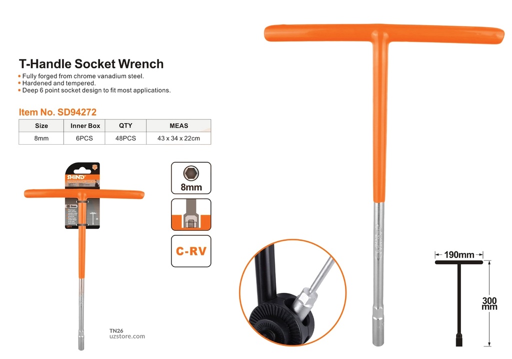 Shind - 8MM T type wrench 94272