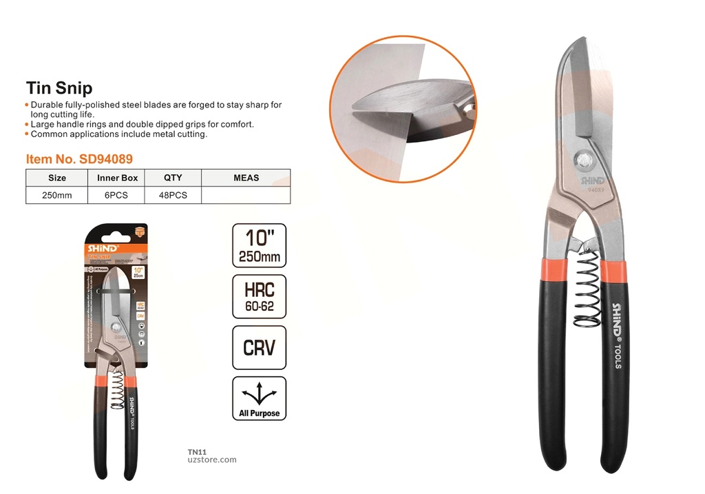 Shind - 10 inch 250MM German style iron scissors 94089