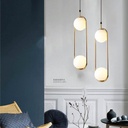 Hanging Light E27*2 MD4004  Gold with Double White Ball