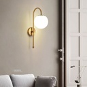 Wall Light E27 MB3167 Gold with a White Ball